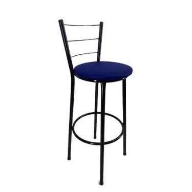 Imagem de Kit banqueta alta para cozinha gourmet americana preta - FortMix, Azul