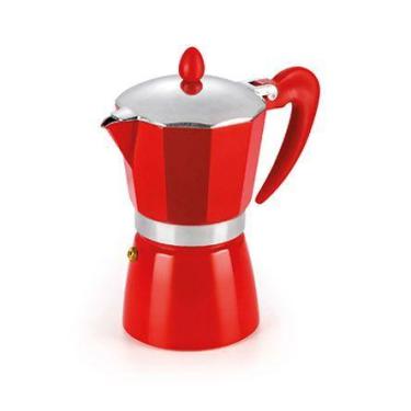Imagem de Cafeteira Italiana de Alumínio 630ml para 09 xícaras de 70ml Vermelha 