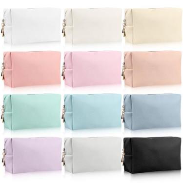Imagem de Bolsa de maquiagem Jexine, couro PU resistente à água, 12 cores x12