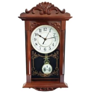 Imagem de Relógio De Parede Tipo Madeira Com Pêndulo Retro Contínuo - Yin's, Mar