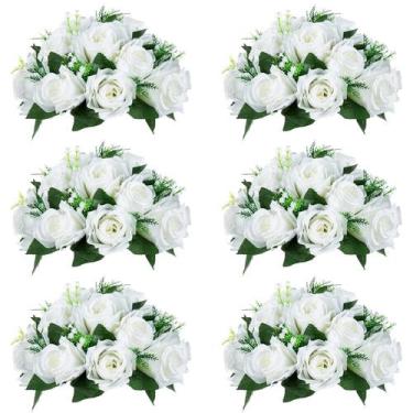 Imagem de Buquê de arranjo de bolas de flores falsas NUPTIO 15 cabeças x6