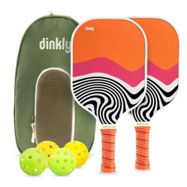 Imagem de Conjunto de pás de pickleball Dinkly Pickleball com bolas e bolsa
