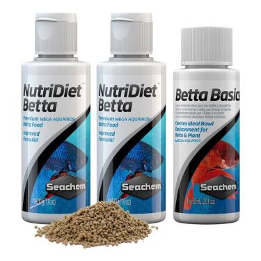 Imagem de Kit Peixe Betta Ração Seachem Nutridiet 60G + Betta Basics