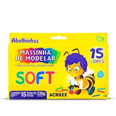 Imagem de Massinha de Modelar Soft Acrilex 15 Cores 220g