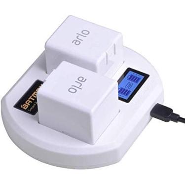 Imagem de Batmax Estação de carregamento de bateria dupla USB LCD rápida para Arlo Pro, Arlo Pro 2 e Arlo Go Wireless Home Security System Baterias