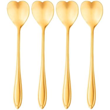 Imagem de Conjunto De Colheres Para Chá Wolff Heart Em Aço Inox Dourado