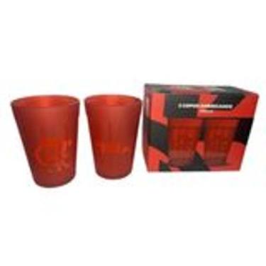Imagem de Conjunto 2 Copos Americanos Vidro Flamengo Vermelho - Pivofut