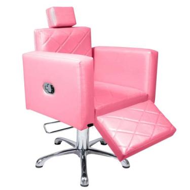 Imagem de Cadeira Evidence Reclinável Hidráulica Com Descanso Rosa Claro - Movei