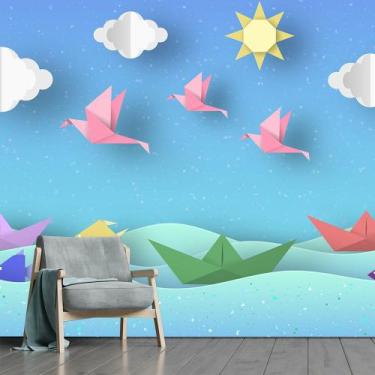 Imagem de Papel de Parede Infantil Quarto Criança Nuvens Sala Painel - 455pcp - 