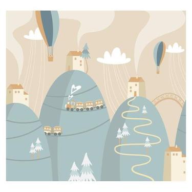 Imagem de Papel de Parede Adesivo Infantil Montanhas Bebe Quarto - 525pcp - Allo