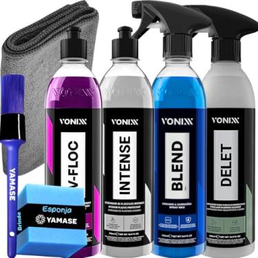 Imagem de Kit Lavagem Automotiva Em Geral Pré e Pós Lavagem Cera Blend v-floc Delet Intense Vonixx