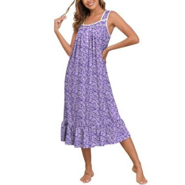 Imagem de Camisola feminina APRRAIN vitoriana sem mangas Floral M