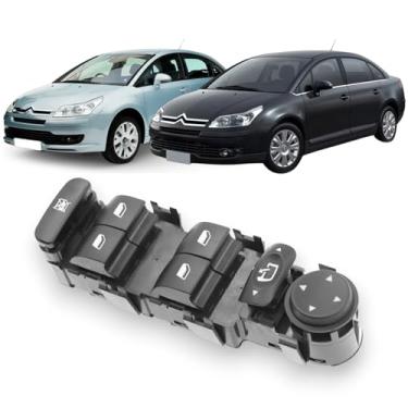 Imagem de Botão Comando Vidro Elétrico para o Citroën C4 Hatch Pallas 2007 a 2016 | Interruptor de Porta Elétrica | Substituição Direta | Unidade
