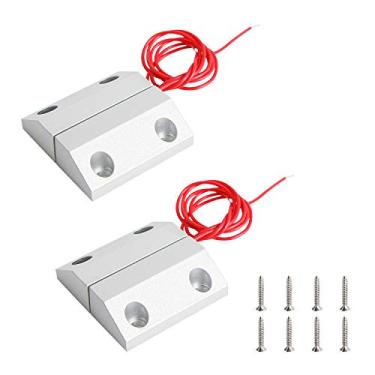 Imagem de Aoje-Link MC-56 NO Interruptor magnético com fio, interruptor de palheta para janela de porta, micro alarme, segurança de contato magnético, prata, cinza, 2 peças