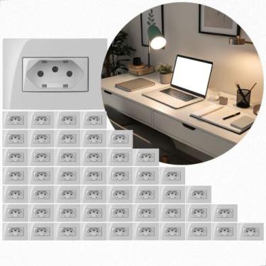Imagem de 50 Tomadas de Embutir Para Móveis Planejados Bancada Mesa Cozinha Sala