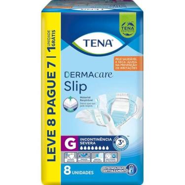 Imagem de Tena Slip Dermacare, Fralda Geriátrica para Incontinência Urinária, G - Leve 8 Pague 7 unidades