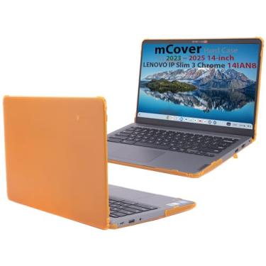 Imagem de mCover Capa compatível apenas com laptops Chromebook Lenovo IP Slim 3 Chrome 14IAN8 2023-2025 de 14 polegadas (não serve para outros modelos Lenovo) (laranja)