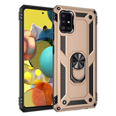 Imagem de SORAKA Capa para Samsung Galaxy A51 5G com suporte de anel capa armadura para Samsung Galaxy A51 5G capa traseira de policarbonato rígido com placa de metal para celular magnético suporte de carro