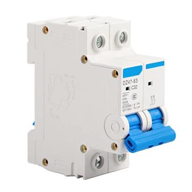 Imagem de POCREATION DZ47-63 2P 32A Disjuntor Miniatura, Proteção contra Sobrecarga e Curto-circuito, Montagem Em Trilho DIN, Tamanho Compacto, AC 220/380V, Adequado para Decoração de Casa,