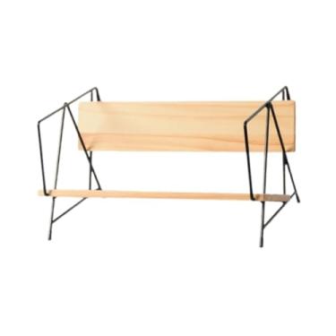 Imagem de Ｂｅｓｇａ Estante de Mesa, Porta-revistas, Enfeite de Organização Moderno, Suporte de Armazenamento, Suporte de Discos para Escritório, Dormitório, Livro, Cor de Madeira, Tamanho real