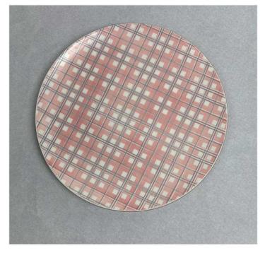 Imagem de Prato Sobremesa em Porcelana Belize Xadrez Rosa 21cm - Home Design