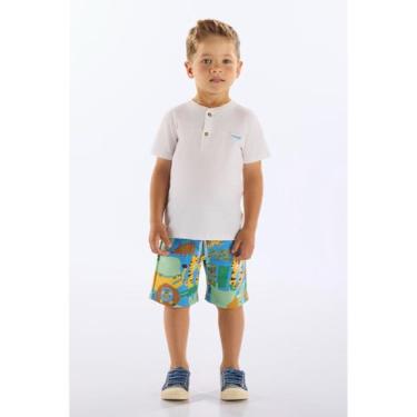 Imagem de Conjunto Infantil Camiseta e Bermuda Up Baby, Bege, 6