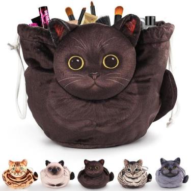 Imagem de Bolsa de maquiagem Openhahaha Drawstring Cat Travel Organizer