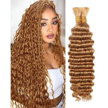 Imagem de Human Braiding Hair Flagship Deep Wave 100g 40cm Honey Blonde