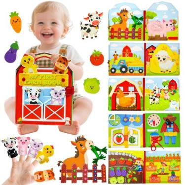 Imagem de Farm Busy Book Kimicare Educational com fantoches de 1 a 3 anos