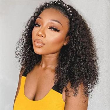 Imagem de Peruca com bandana Punmasa Deep Wave 40cm 150% de densidade de cabelo 