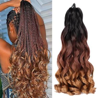 Imagem de Cabelo francês encaracolado com trança colorida, 7 pacotes de 55 cm - 
