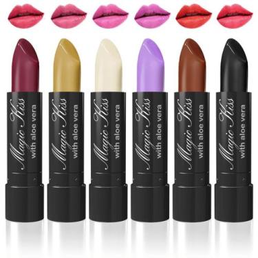 Imagem de Conjunto de batons Magic Kiss Color Changing Matte, 6 unidades com alo