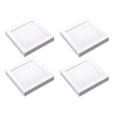 Imagem de Kit 4 Painel Led Sobrepor Quad Luz Neutra 4000K 24W 29Cm