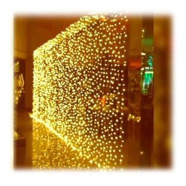 Imagem de Cortina Cascata De Luz 4x3m 900 Leds Branco Quente Natal 127v - Gici C