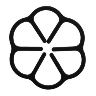 Imagem de Descanso De Silicone Para Panela Flor Preto