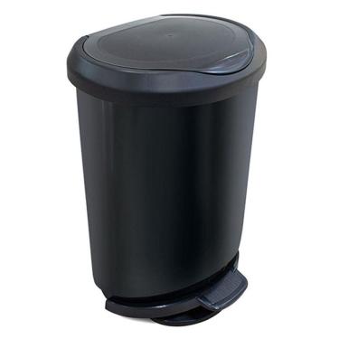 Imagem de Lixeira Plástica Com Pedal 45Lts Área De Lazer Preta Arqplast