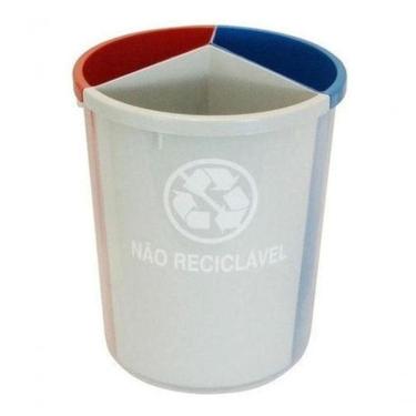 Imagem de Lixeira Mix Com 3 Divisões Para Coleta Seletiva