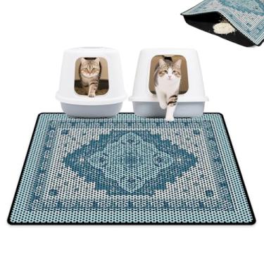 Imagem de Hedgeink Tapete de areia para gatos de camada dupla lavável à máquina tapete de armadilha, M