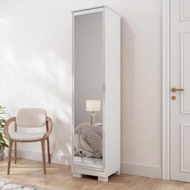 Imagem de Sapateira com Espelho 1 Porta Em MDF Lia MGM Móveis, Branco