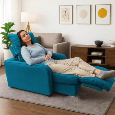 Imagem de Poltrona Retratil e Reclinavel Azera - Bl DECOR, turquesa