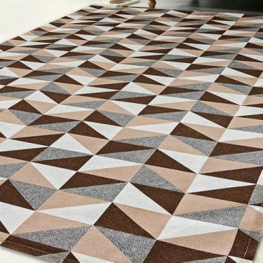 Imagem de Tapete de Sala Jacquard Antiderrapante - Estampa Geométrica para Quarto e Escritório (Caramelo,4,00x2,00)