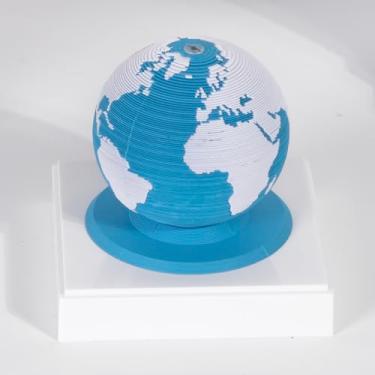 Imagem de Calendário de mesa 2026 3D Earth Time bloco de notas removível com notas diárias inspiradoras, calendário de planejamento de escultura de papel de 365 dias com base de plástico e capa transparente