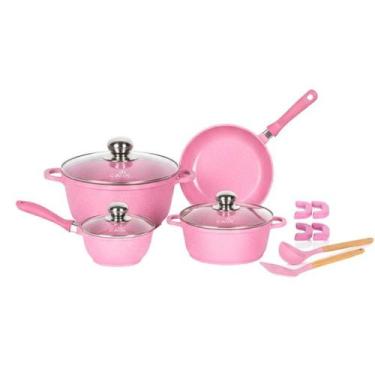 Imagem de Jogo de Panelas Cerâmicas Indução Classic Cava 6pçs, Rosa