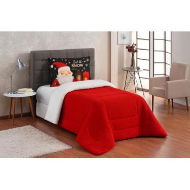 Imagem de Edredom Natal Solteiro 2 Peças Papai Noel 200 Fios - Vanessa Enxovais