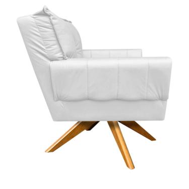 Imagem de Kit 02 Poltronas Giratória Anitta Corino Branco Base D´rossi