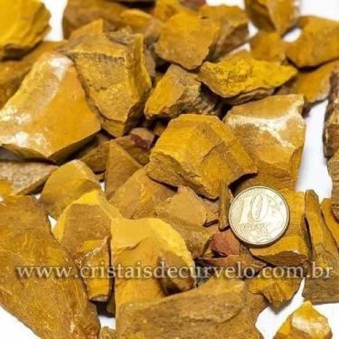 Imagem de 20kg de Cascalho de Jaspe Amarelo Bruto Natural para Orgonite e Decora
