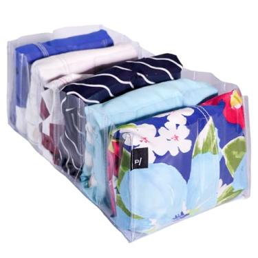 Imagem de Organizador de Gaveta Inteligente Colmeias 40x20x15cm PVC Cristal Transparente Closet Guarda Roupas Armários Organizados Calças Camisetas Roupas Fitness Leggins