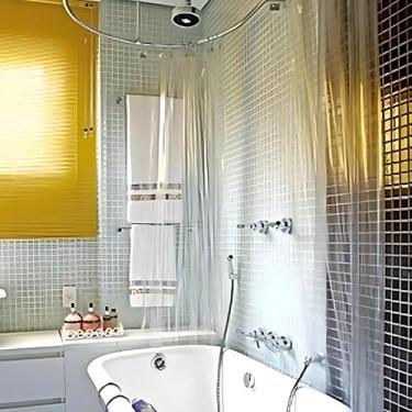 Imagem de Cortina Box Banheiro PVC Transparente 2.00x1.40 M+Presilhas