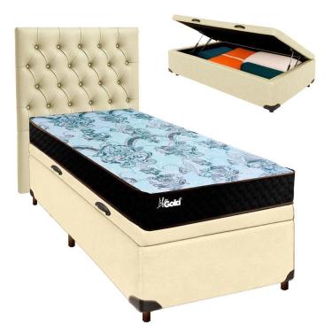 Imagem de Kit Cabeceira + Cama Box Bau + Colchão Solteiro Molas Ensacadas Life Gold Paropas