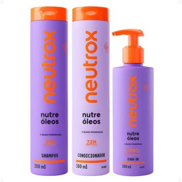 Imagem de Kit Neutrox Nutre Óleos: Shampoo, Condicionador 300ml e Leave-in Capilar 200ml